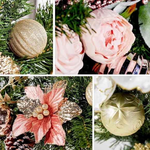 Pre-lit 6 Feet/72 Inch Christmas Garland, Rose Gold Lighted Garland with 35 LED - Picture 4 of 4